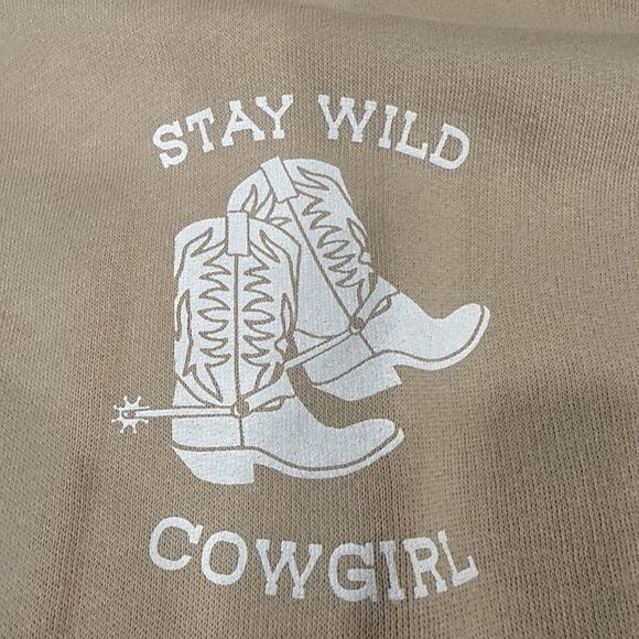 Womens Stay Wild Cowgirl Hoodie Tan by Wild Fable - Size XL - NWT - Picture 3 of 11